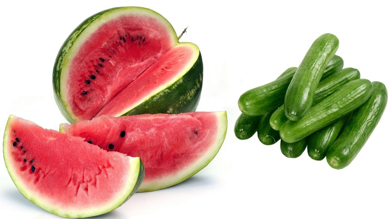 watermelon with cucumber watermelon